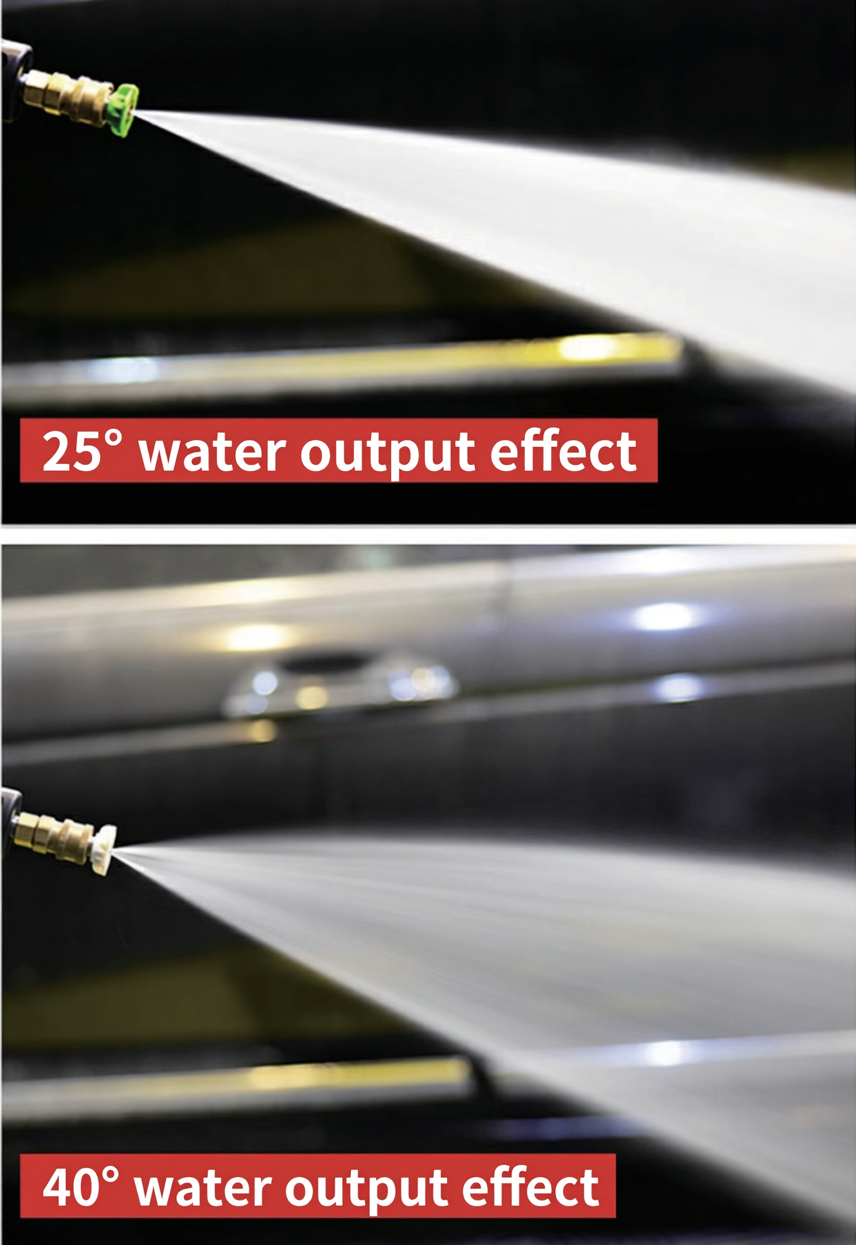 25° fan-shaped water discharge